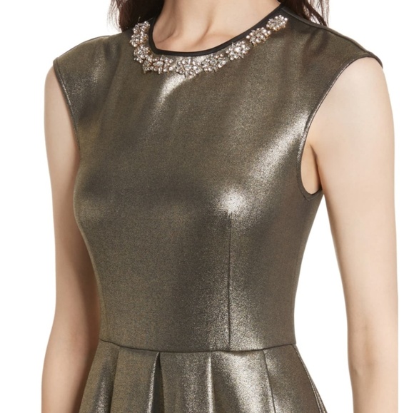 🍒NWT🍒 TED BAKER BEJEWELED FIT & FLARE DRE - Picture 7 of 11